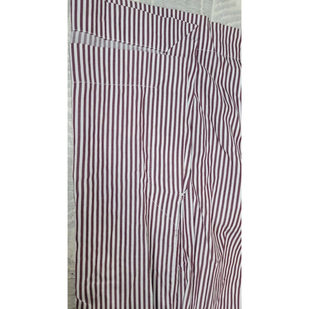 J. Jill Women's Button Down‎ Shirt Size M Burgundy White Striped Cotton Silk - Picture 10 of 11